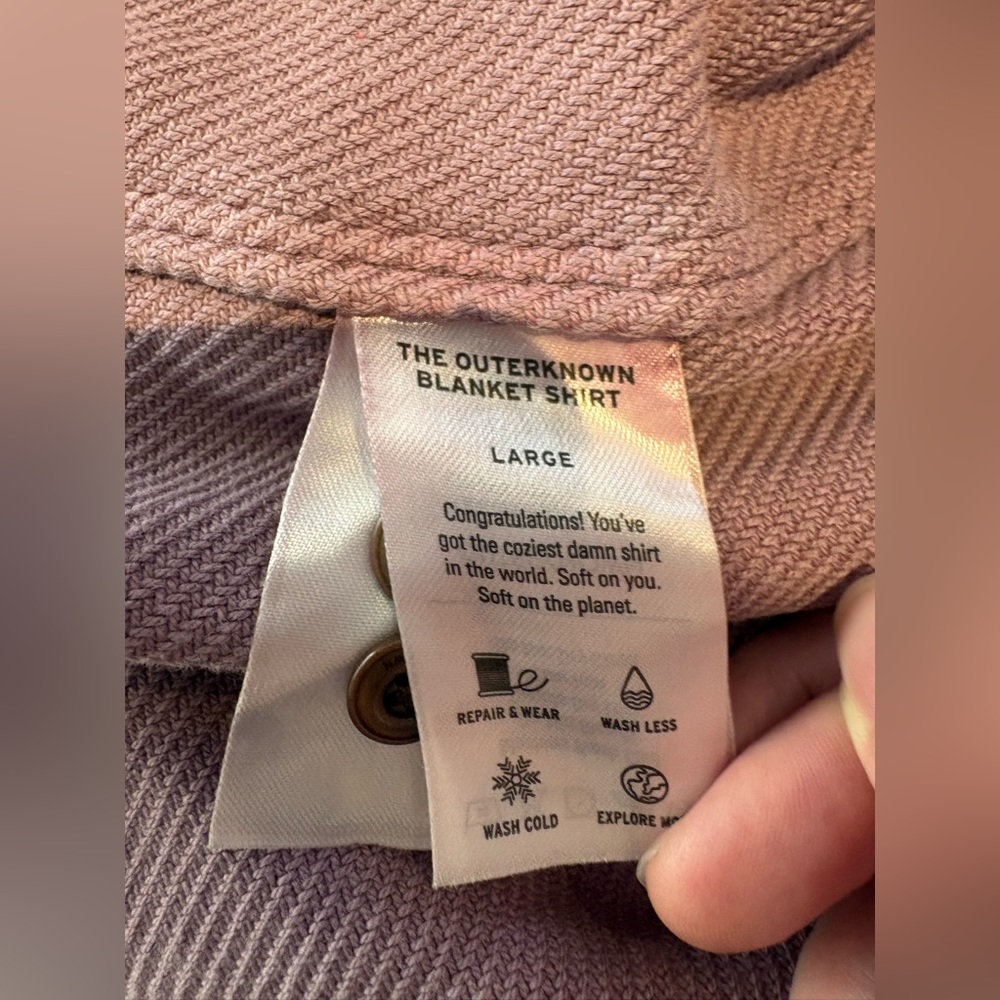 Outerknown Lavender Casual Button Down Blanket Sh… - image 10